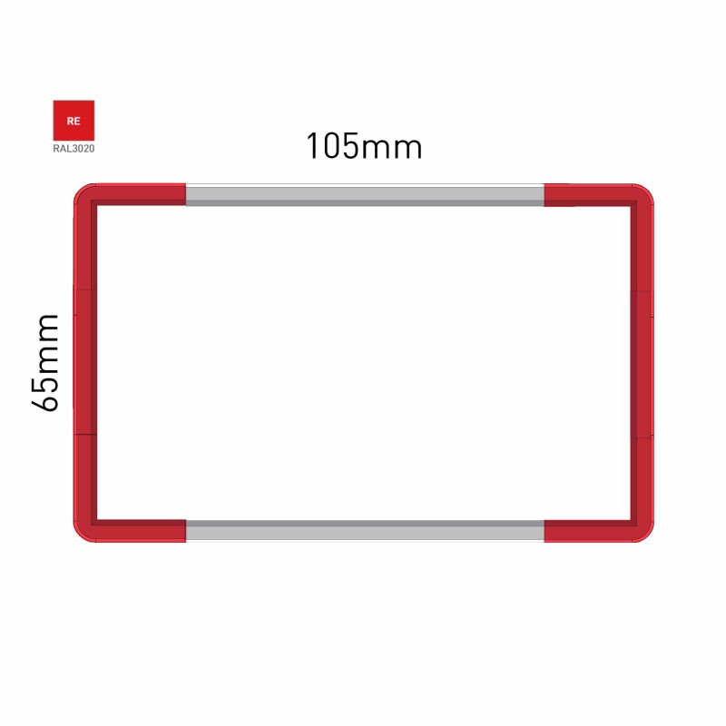Cartello modulare intercambiabile a parete signcode color wall 65x105 mm HxB RE-rosso-RAL3020