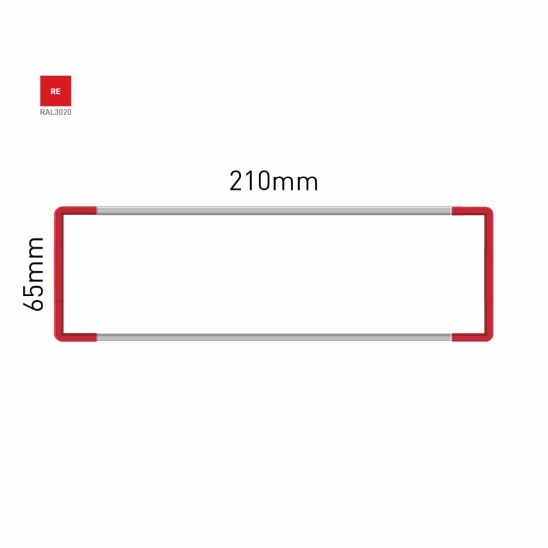 Cartello modulare intercambiabile a parete signcode color wall 65x210 mm HxB RE-rosso-RAL3020
