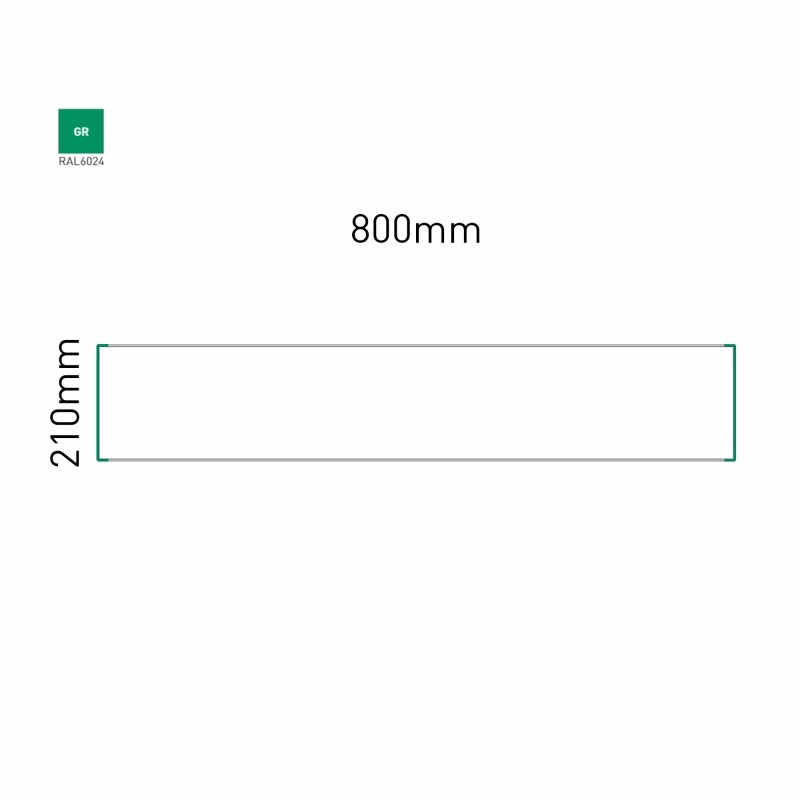 Cartello modulare intercambiabile a parete signcode color wall 210x800 mm HxB GR-verde-RAL6024