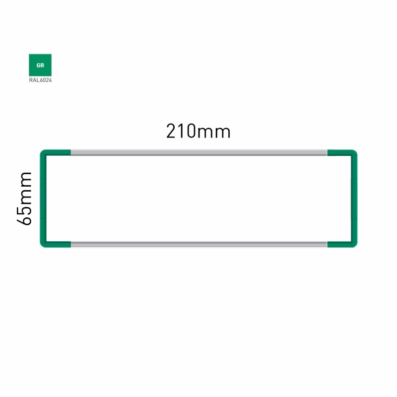 Cartello modulare intercambiabile a parete signcode color wall 65x210 mm HxB GR-verde-RAL6024