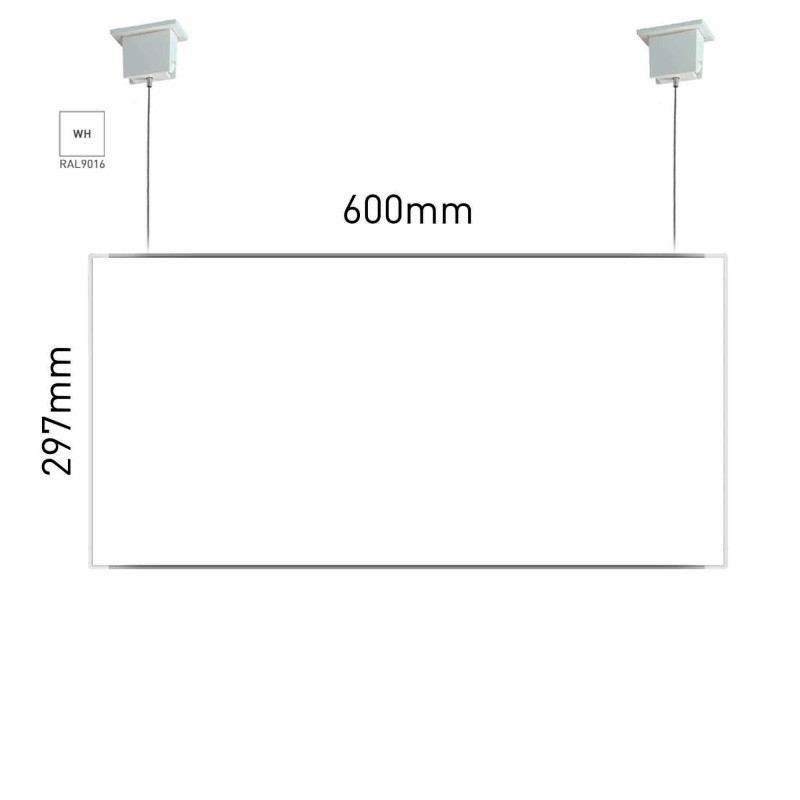 Cartello modulare intercambiabile a sospensione signcode color suspension 297x600 mm HxB WH-bianco-RAL9016