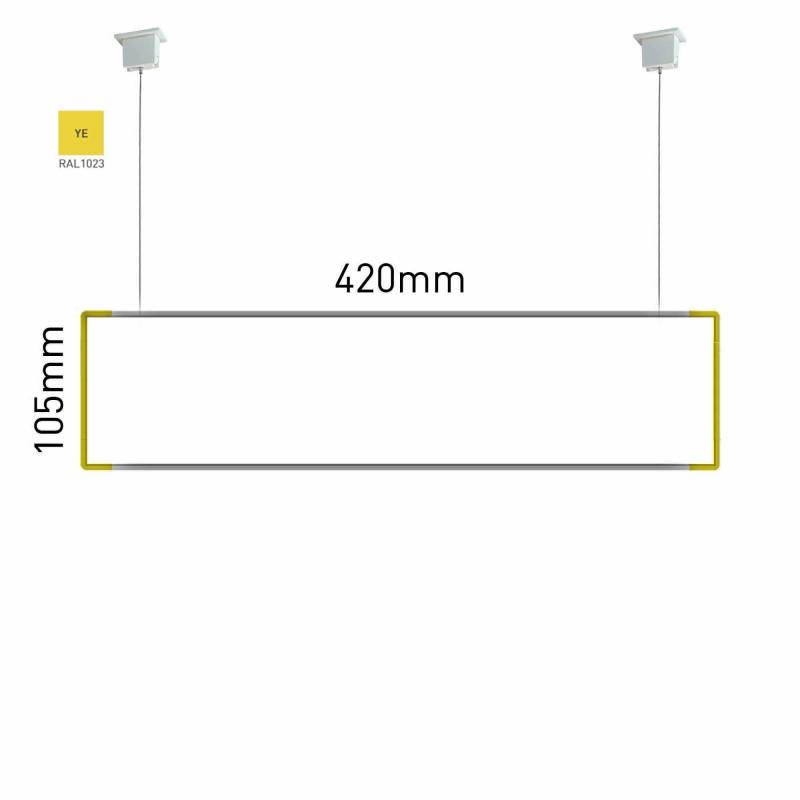 Cartello modulare intercambiabile a sospensione signcode color suspension 105x420 mm HxB YE-giallo-RAL1023