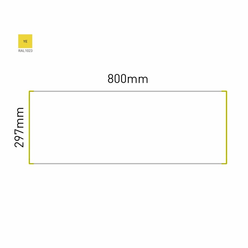 Cartello modulare intercambiabile a parete signcode color wall 297x800 mm HxB YE-giallo-RAL1023