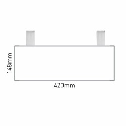 Cartello modulare intercambiabile con sistema a soffitto signcode ceiling 148x420 mm HxB