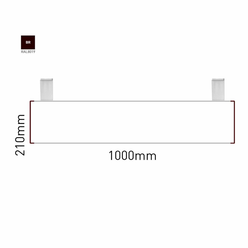 Cartello modulare intercambiabile con sistema a soffitto signcode color ceiling 210x1000 mm HxB BR-marrone-RAL8019