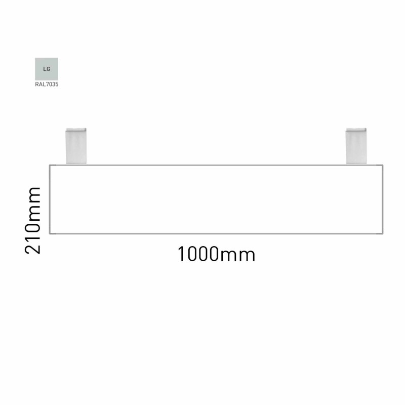 Cartello modulare intercambiabile con sistema a soffitto signcode color ceiling 210x1000 mm HxB LG-grigio chiaro-RAL7035