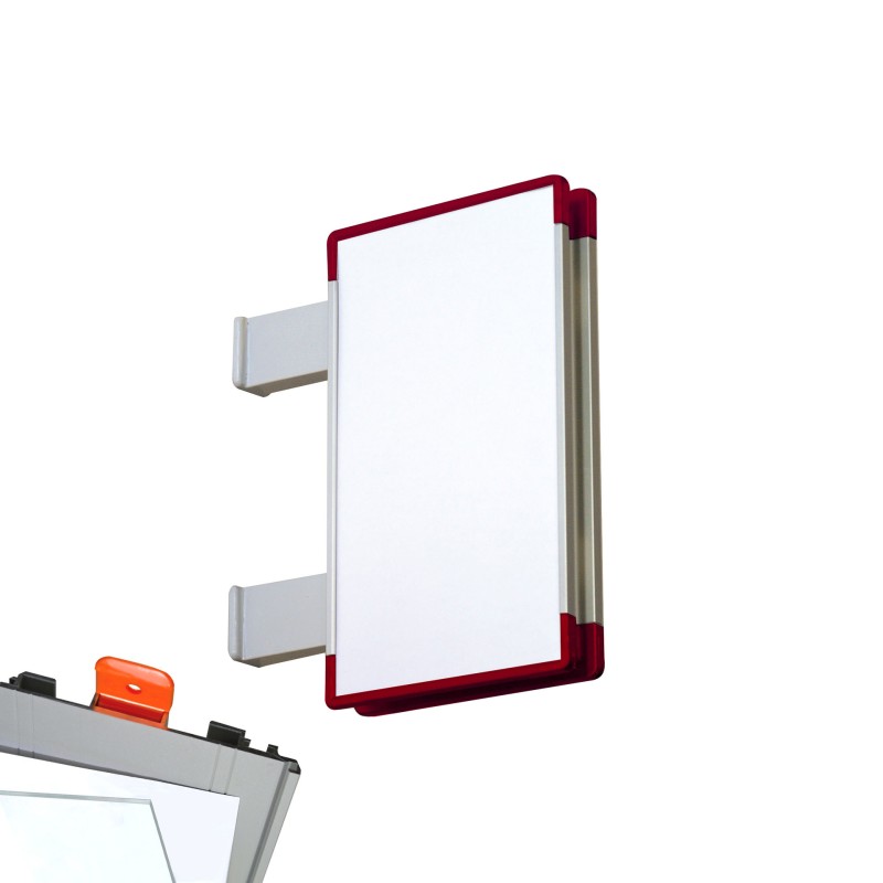 Cartello modulare intercambiabile con sistema a bandiera signcode color flag 297x148 mm HxB RE-rosso-RAL3020