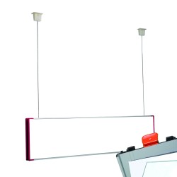 Cartello modulare intercambiabile a sospensione signcode color suspension 105x420 mm HxB RE-rosso-RAL3020 Cartello modulare intercambiabile a sospensione signcode color suspension 105x420 mm HxB RE-rosso-RAL3020