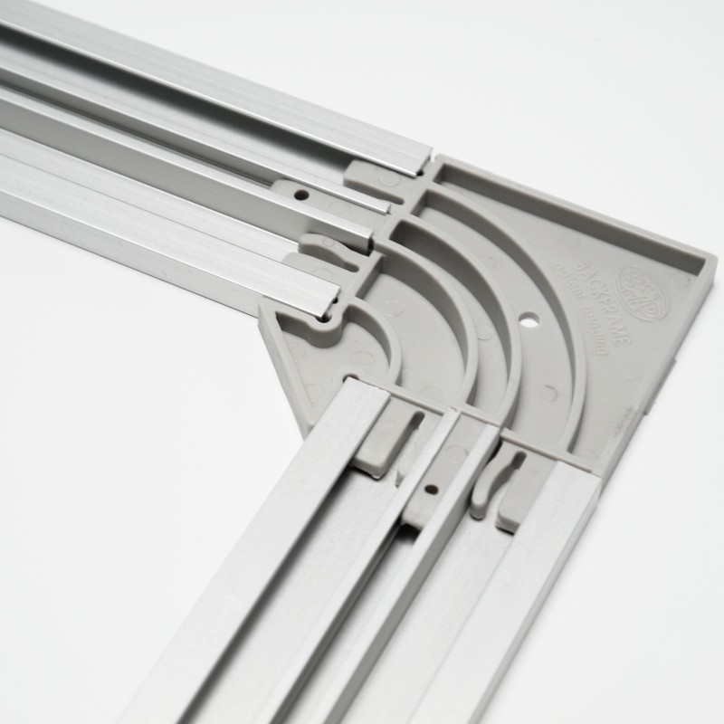 sistema invisibile per fissaggio grandi pannelli backframe 1400x1000 mm HxB