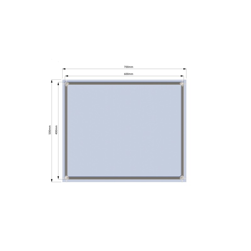 sistema invisibile per fissaggio grandi pannelli backframe 1400x1000 mm HxB