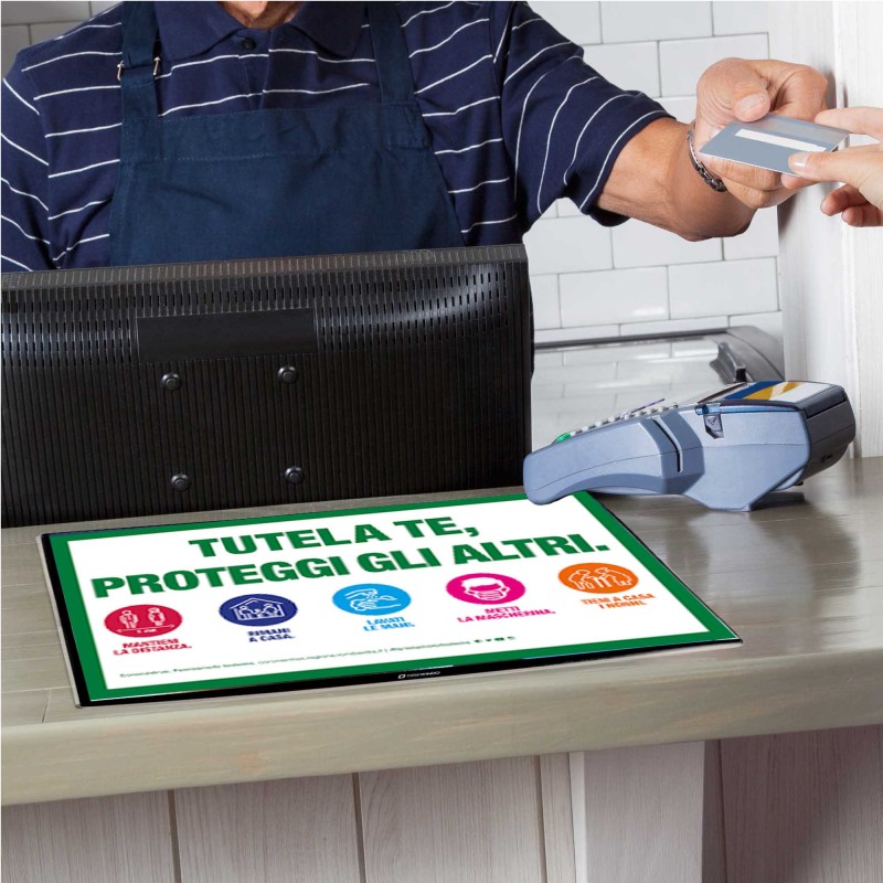 Tappetino pubblicitario da banco e da terra windo kit - set 4 pezzi