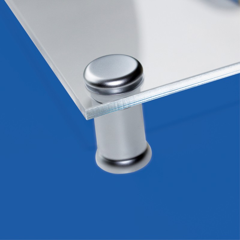 fissaggio in ottone cromato fisso zoom argento satinato 20x27 mm HxB fissaggio in ottone cromato fisso zoom argento satinato 20x27 mm HxB