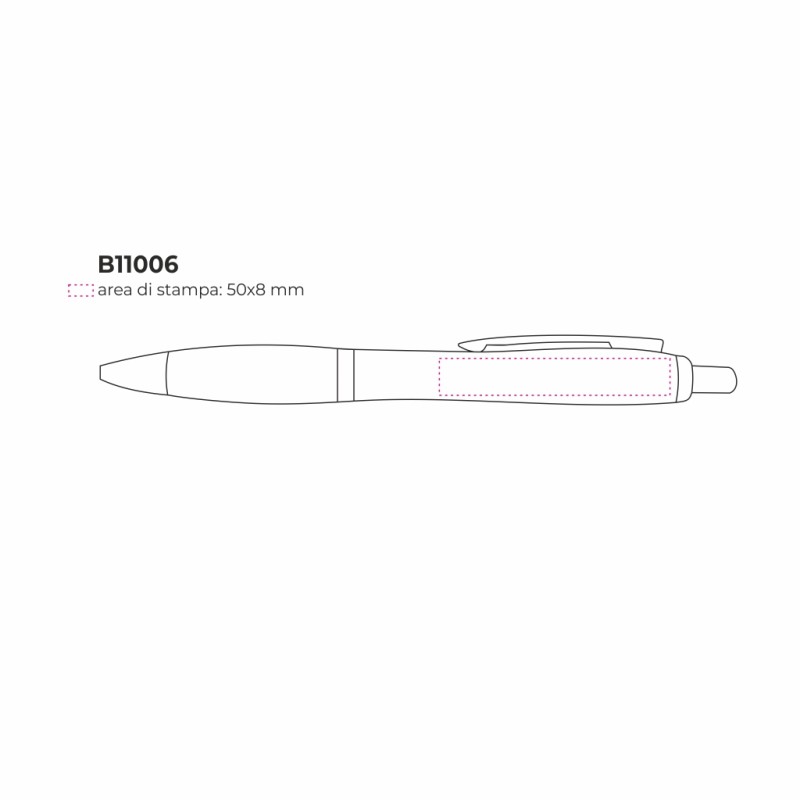 Penna a sfera in plastica e metallo arancione personalizzata B11006A