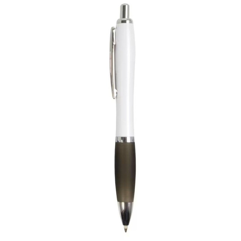 Penna a sfera in plastica e metallo nera personalizzata B11006N