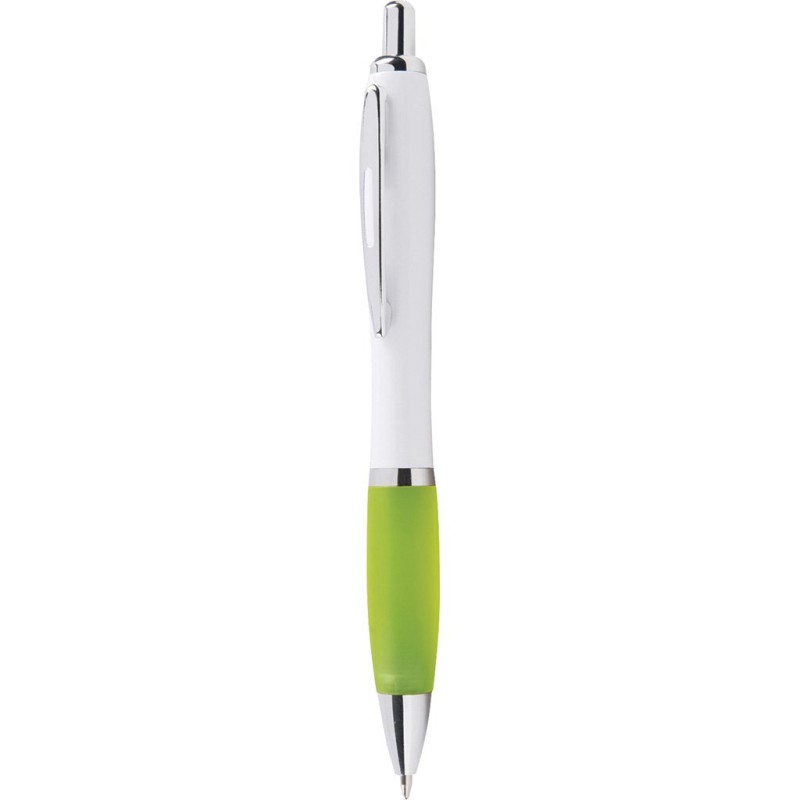 Penna a sfera in plastica e metallo verde acido personalizzata B11006VA Penna a sfera in plastica e metallo verde acido personalizzata B11006VA
