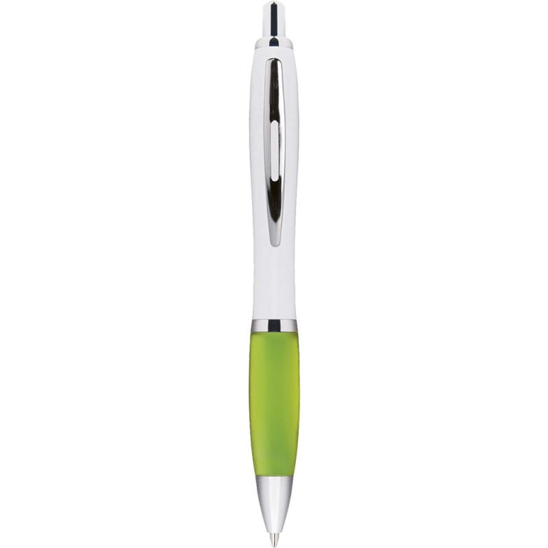 Penna a sfera in plastica e metallo verde acido personalizzata B11006VA Penna a sfera in plastica e metallo verde acido personalizzata B11006VA