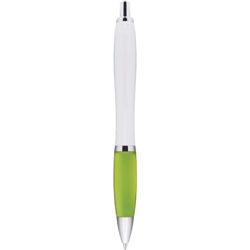 Penna a sfera in plastica e metallo verde acido personalizzata B11006VA Penna a sfera in plastica e metallo verde acido personalizzata B11006VA