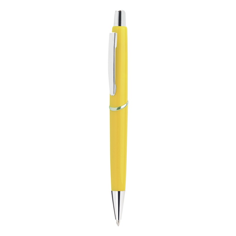 Penna a sfera in plastica e metallo gialla personalizzata B11008G
