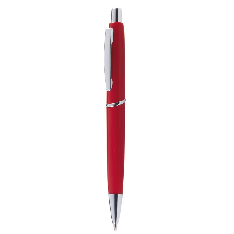 Penna a sfera in plastica e metallo rossa personalizzata B11008R