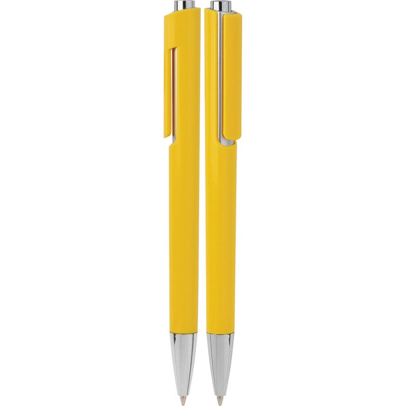 Penna a sfera in plastica gialla personalizzata B11036G
