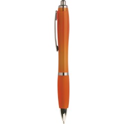 Penna a sfera in plastica e metallo arancione personalizzata B11067A