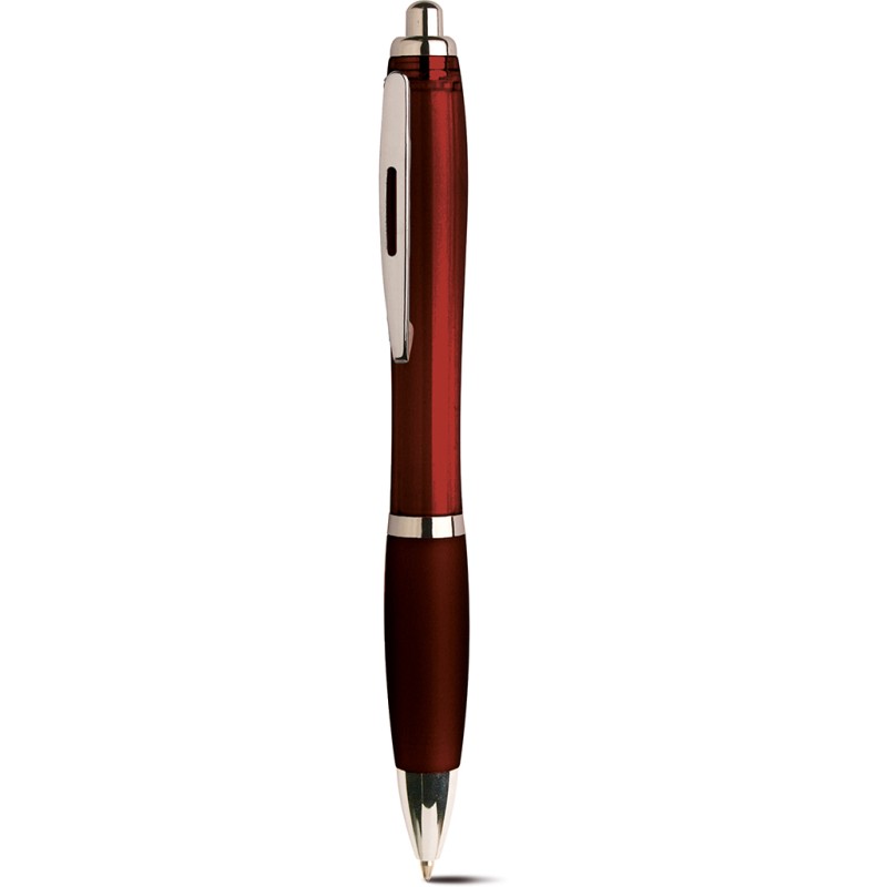 Penna a sfera in plastica e metallo bordeaux personalizzata B11067BO