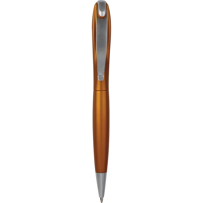 Penna a sfera in plastica e metallo arancione personalizzata B11074A