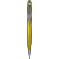 Penna a sfera in plastica e metallo gialla personalizzata B11074G