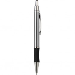 Penna a sfera in metallo e gomma grigia personalizzata B11083GR Penna a sfera in metallo e gomma grigia personalizzata B11083GR