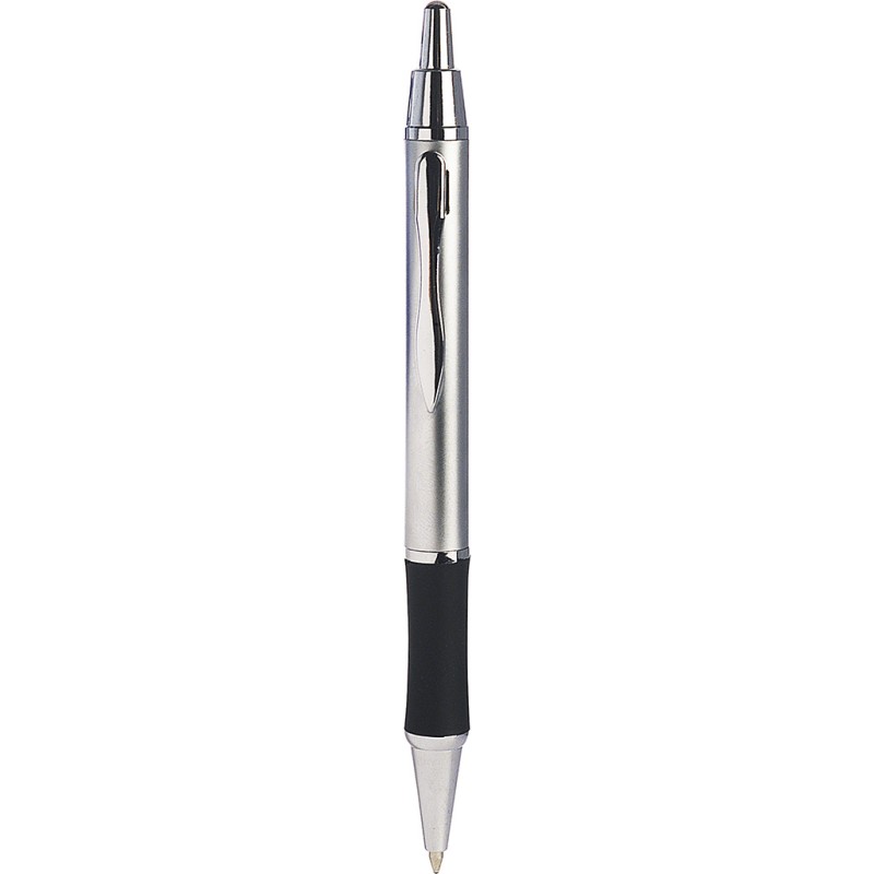 Penna a sfera in metallo e gomma grigia personalizzata B11083GR Penna a sfera in metallo e gomma grigia personalizzata B11083GR