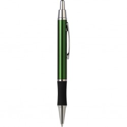 Penna a sfera in metallo e gomma verde personalizzata B11083V Penna a sfera in metallo e gomma verde personalizzata B11083V