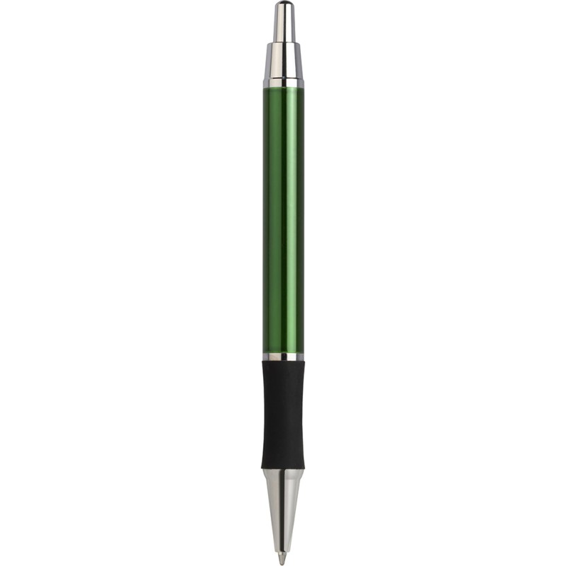 Penna a sfera in metallo e gomma verde personalizzata B11083V Penna a sfera in metallo e gomma verde personalizzata B11083V