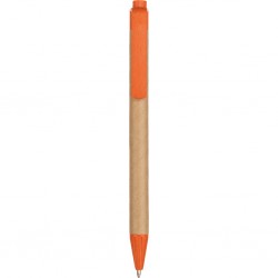 Penna a sfera in cartone riciclato e paglia di grano arancione personalizzata B11104A Penna a sfera in cartone riciclato e paglia di grano arancione personalizzata B11104A