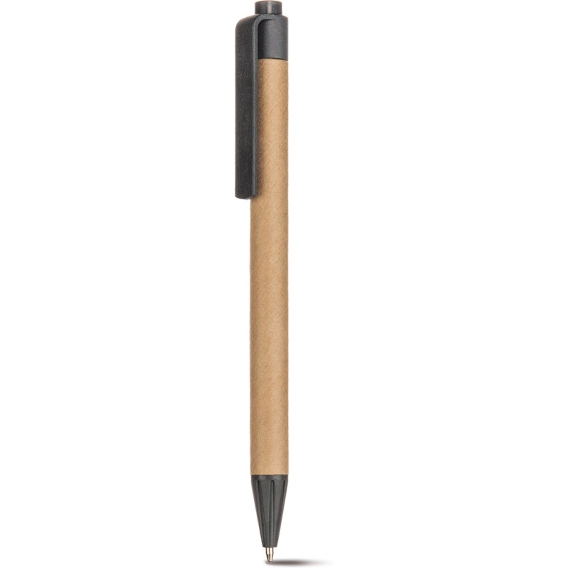Penna a sfera in cartone riciclato e paglia di grano nera personalizzata B11104N Penna a sfera in cartone riciclato e paglia di grano nera personalizzata B11104N