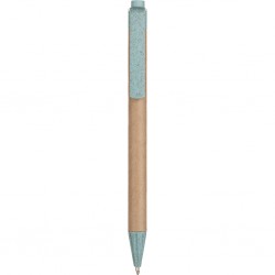 Penna a sfera in cartone riciclato e paglia di grano blu sky personalizzata B11104SK Penna a sfera in cartone riciclato e paglia di grano blu sky personalizzata B11104SK