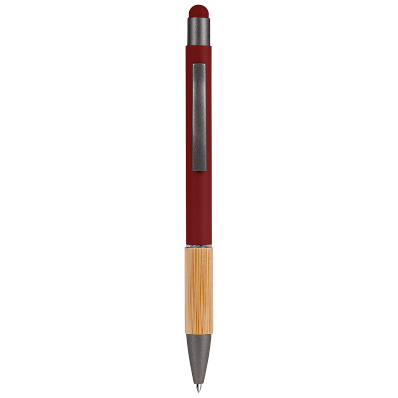 Penna a sfera con touch screen in alluminio bordeaux personalizzata B11108BO
