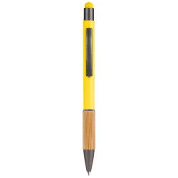 Penna a sfera con touch screen in alluminio gialla personalizzata B11108G