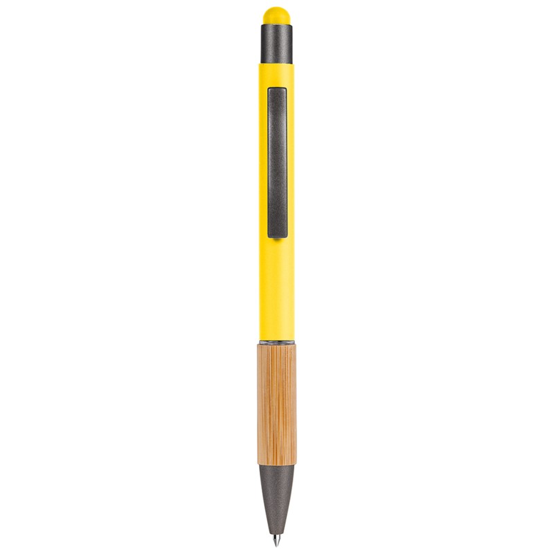 Penna a sfera con touch screen in alluminio gialla personalizzata B11108G