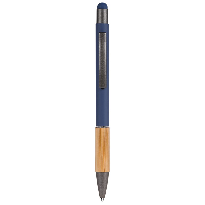 Penna a sfera con touch screen in alluminio blu navy personalizzata B11108NY