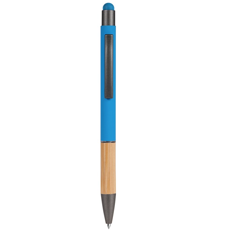 Penna a sfera con touch screen in alluminio blu sky personalizzata B11108SK