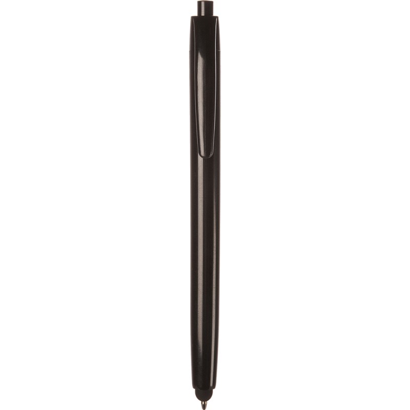 Penna a sfera con touch screen in plastica nera personalizzata B11119N