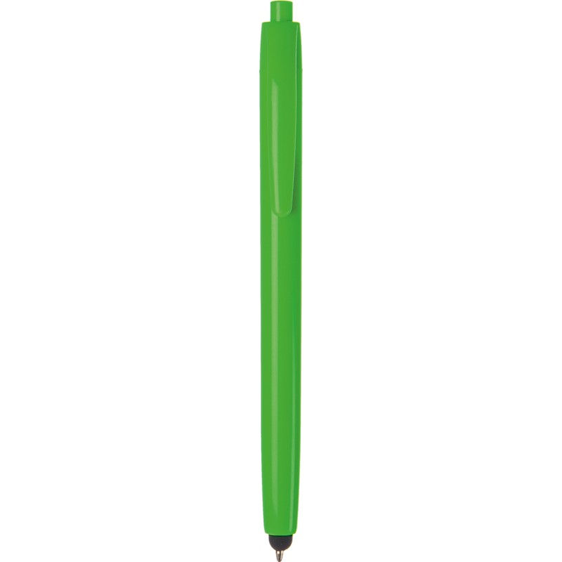Penna a sfera con touch screen in plastica verde acido personalizzata B11119VA