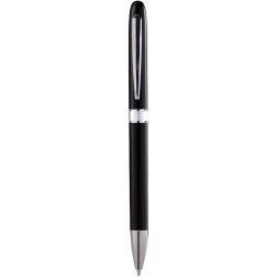 Penna a sfera in plastica e metallo nera personalizzata B11123N