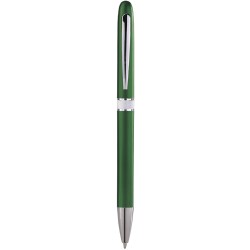 Penna a sfera in plastica e metallo verde personalizzata B11123V