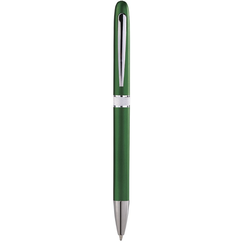 Penna a sfera in plastica e metallo verde personalizzata B11123V