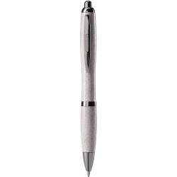 Penna a sfera in paglia di grano bianca personalizzata B11124B