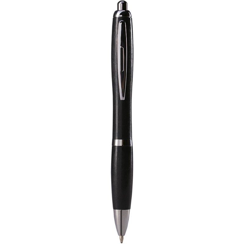 Penna a sfera in paglia di grano nera personalizzata B11124N