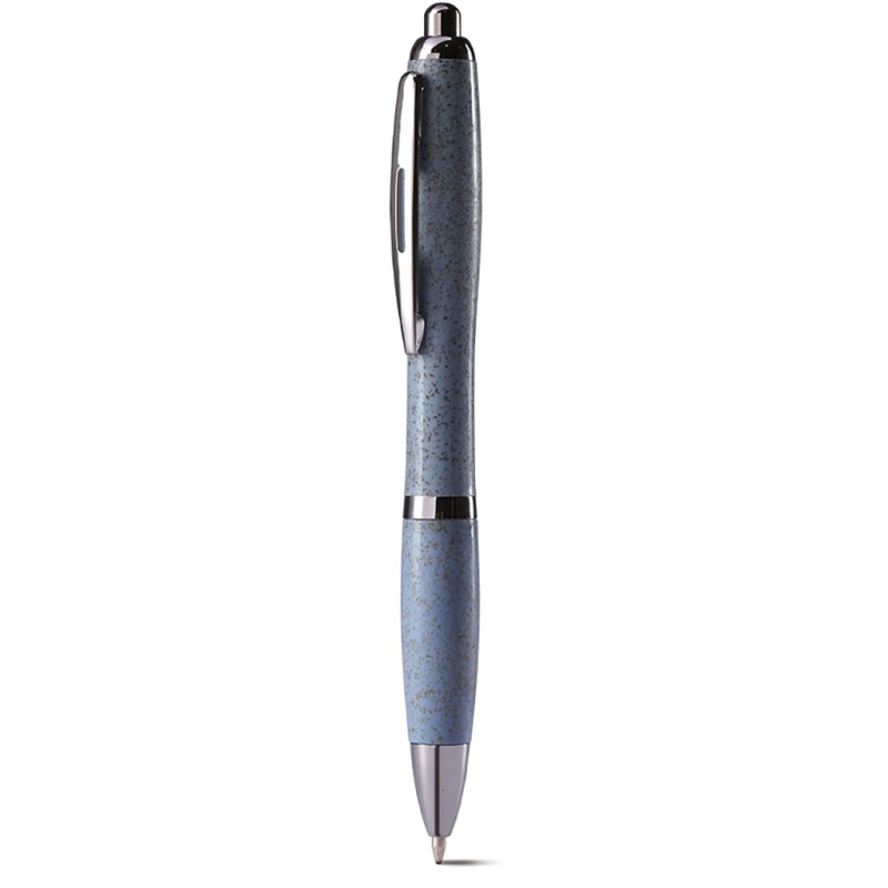 Penna a sfera in paglia di grano blu sky personalizzata B11124SK