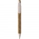 Penna a sfera in sughero e paglia di grano bianca personalizzata B11126B