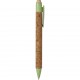 Penna a sfera in sughero e paglia di grano verde acido personalizzata B11126VA